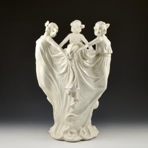 Cachepot com figuras femininas dançantes - Richard-Ginori, por volta de 1902